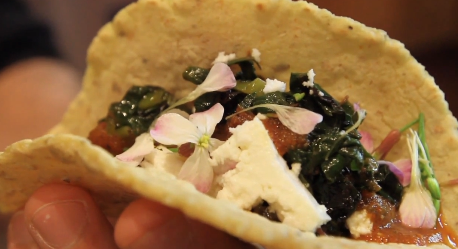 Potato and Greens Tacos with Toasted Red Chile