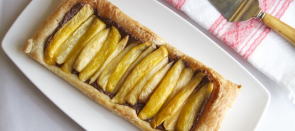 Caramelized Mango Tart with Mexican Chocolate and Pepitas