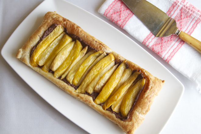 Caramelized Mango Tart with Mexican Chocolate and Pepitas