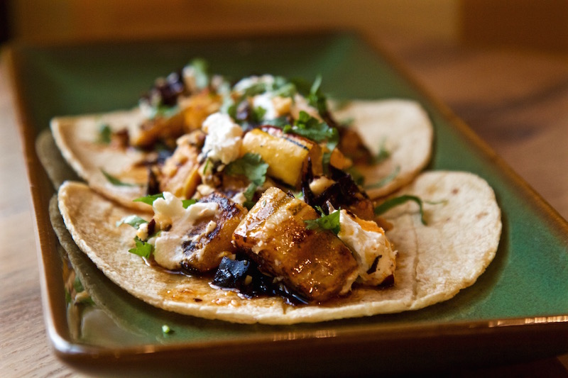 Brown Butter Squash Tacos with Salsa Macha