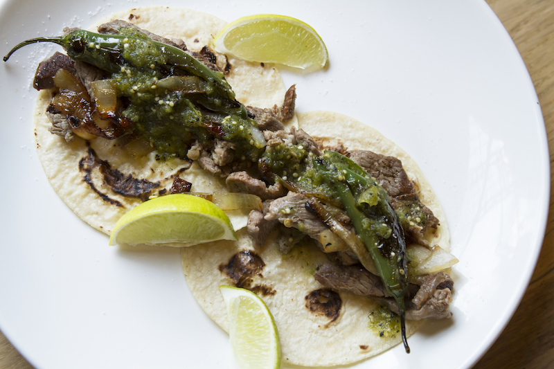 Seared Steak Tacos with Spicy Blistered Serranos & Onions