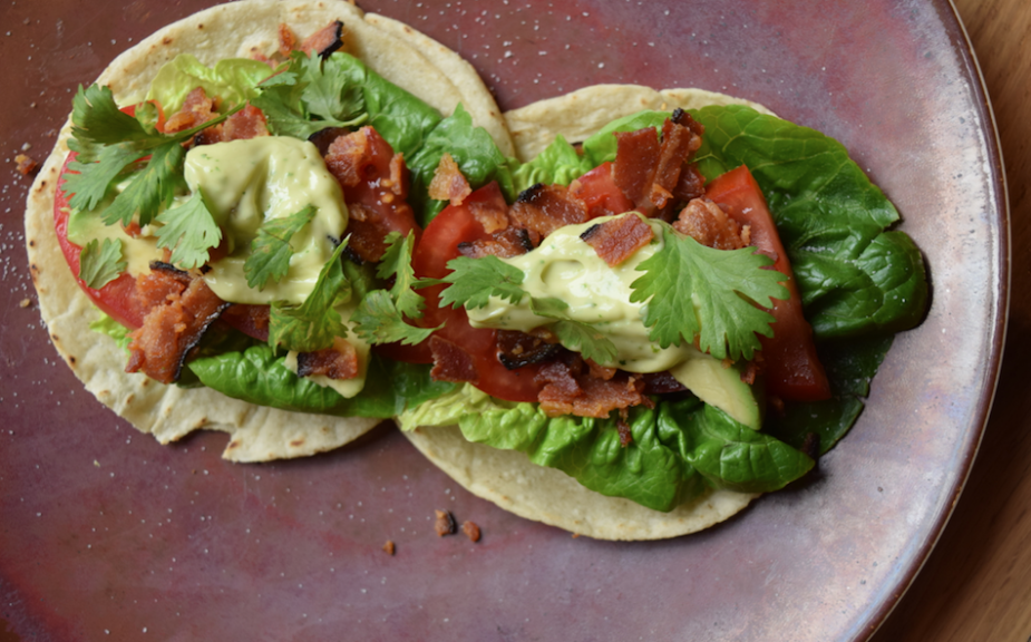 BLT Tacos with Green Chile Mayonnaise