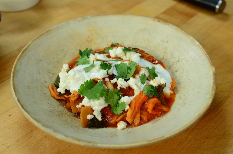 Butternut Chilaquiles with Chard, Goat Cheese and Chipotle