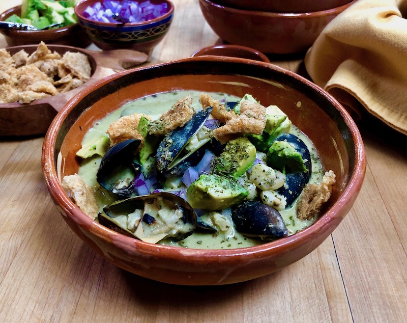 Green Pozole with Mussels or Clams